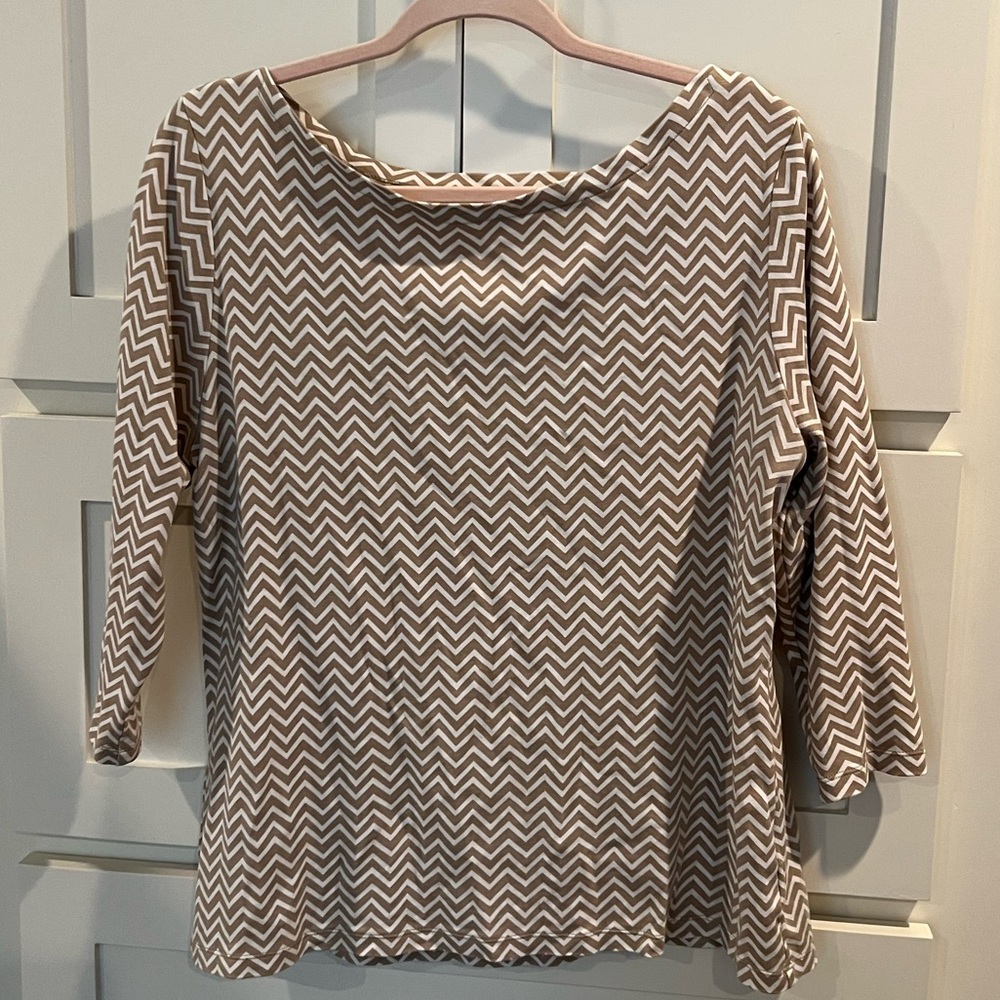 🔴 3 for $15 Kim Rogers petite XL chevron print top